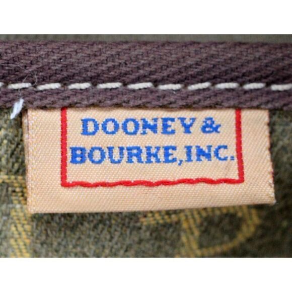 DOONEY & BOURKE DB CANVAS BROWN GENUINE LEATHER TRIM SHOULDER BAG TOTE HANDBAG - Picture 9 of 16